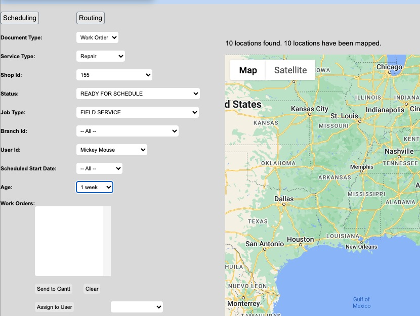 Routing Screenshot of Route Optimization Software